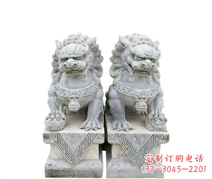 太原仿古瑞兽狮子石雕 (2)