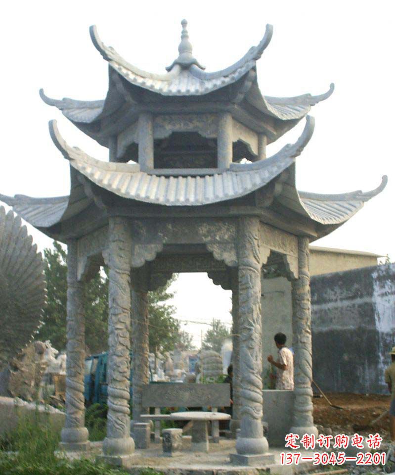 太原仿古石凉亭石雕