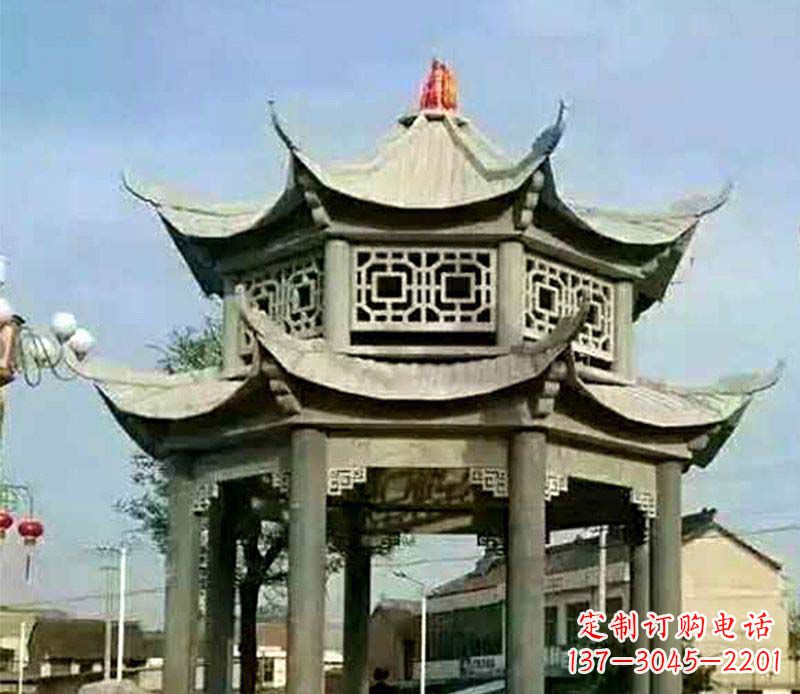 太原仿古石凉亭石雕 (2)
