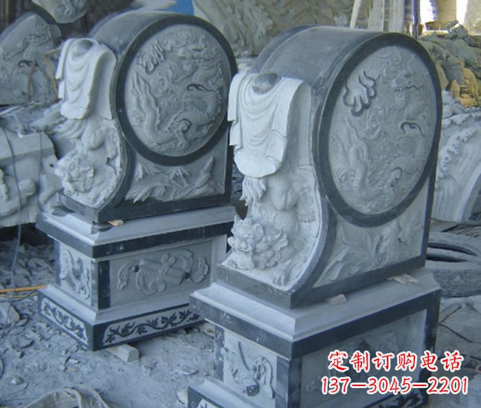 太原仿古石门墩招财抱鼓石
