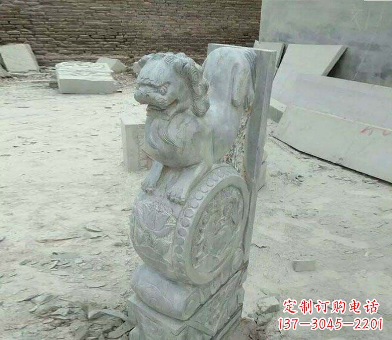 太原仿古石门墩招财抱鼓石石雕