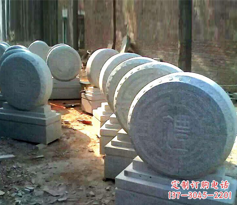 太原仿古石门墩招财抱鼓石石雕 (2)