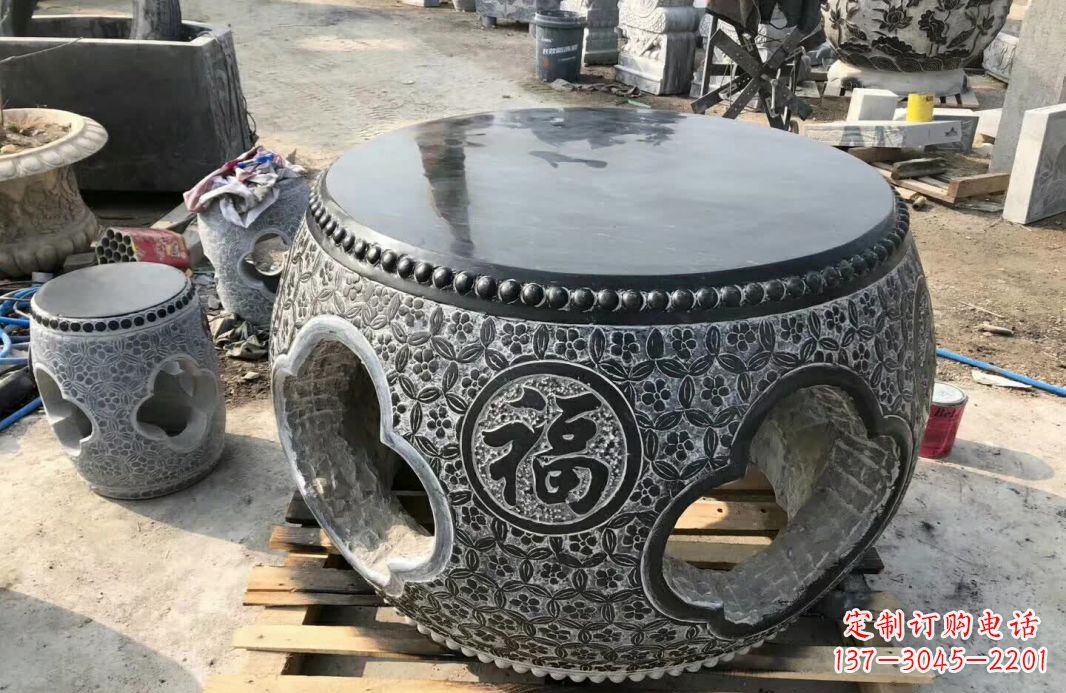 太原仿古石桌凳 (2)