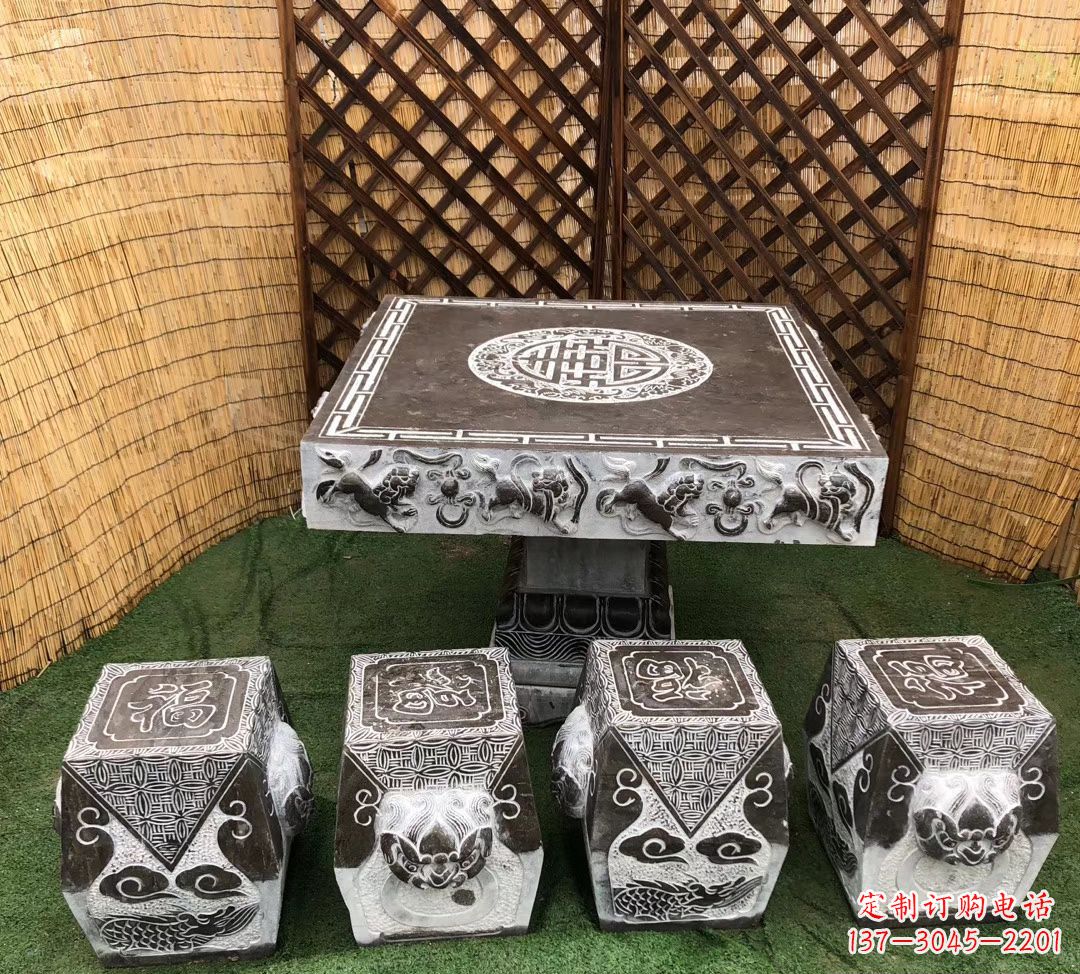 太原仿古石桌凳公园景观石雕
