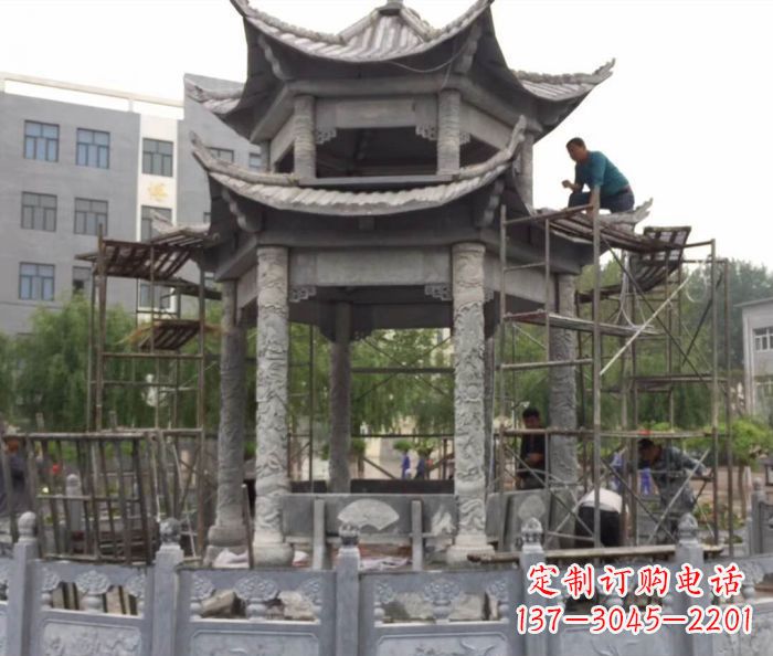 太原仿古双层石雕凉亭