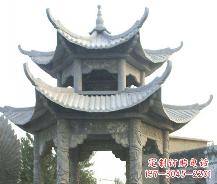 太原仿古双层石雕凉亭 (2)