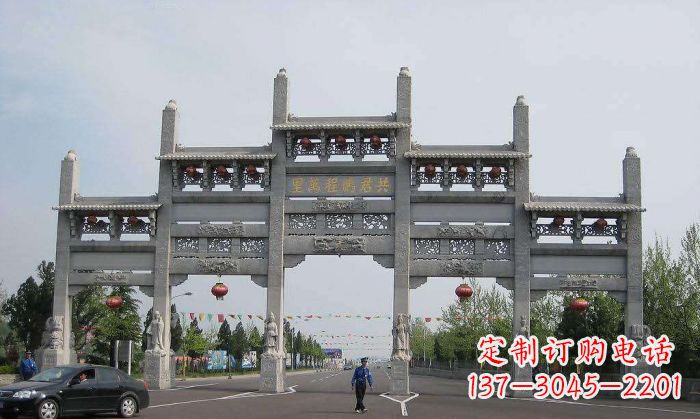 太原精美仿古石雕牌坊雕塑