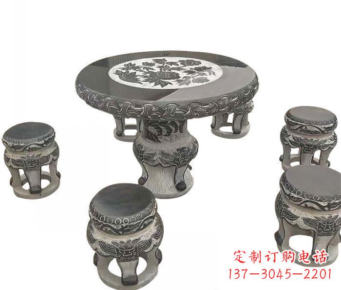 太原仿古圆形石桌凳