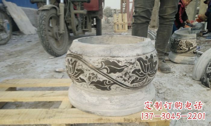 太原仿古圆形水缸石雕 (4)