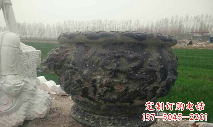 太原仿古圆形水缸石雕 (2)