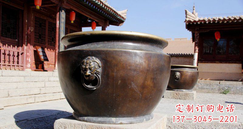 太原仿古圆形水缸铜雕