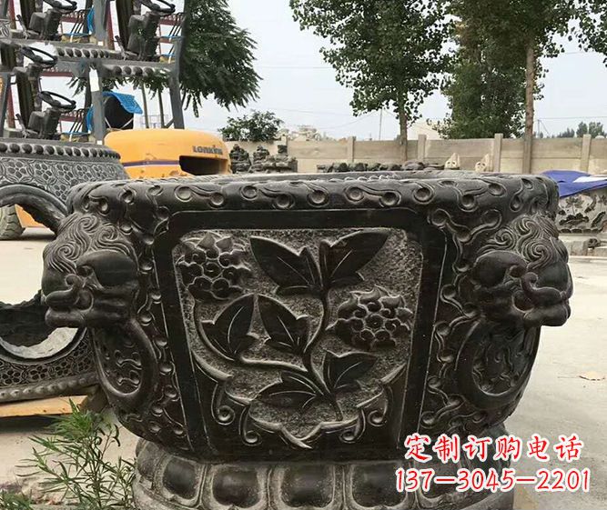 太原仿古招财水缸石雕 (3)
