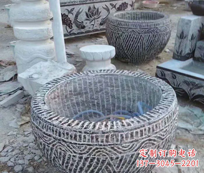 太原仿古招财水缸石雕