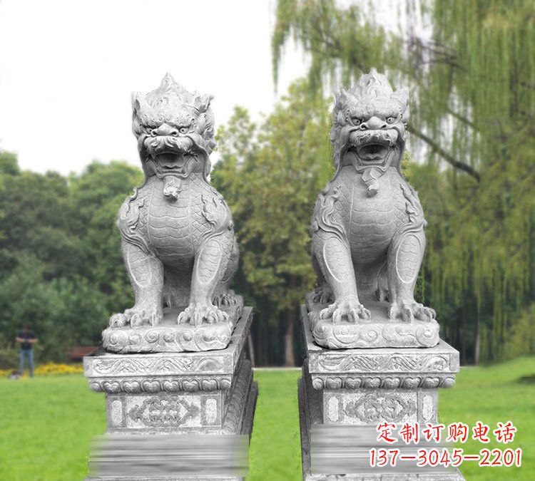 太原仿古坐式麒麟石雕