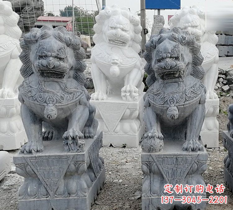 太原仿古青石狮子塑像