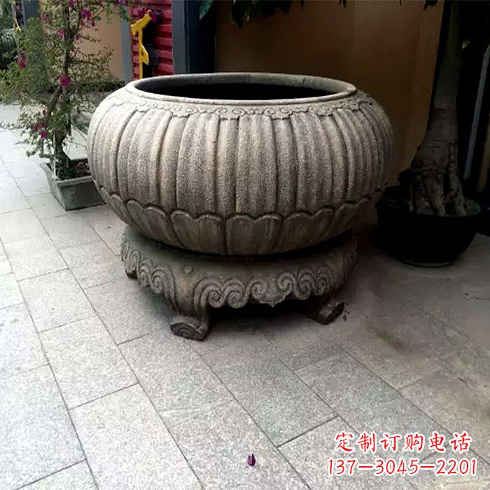 太原精美仿古石雕花盆雕塑