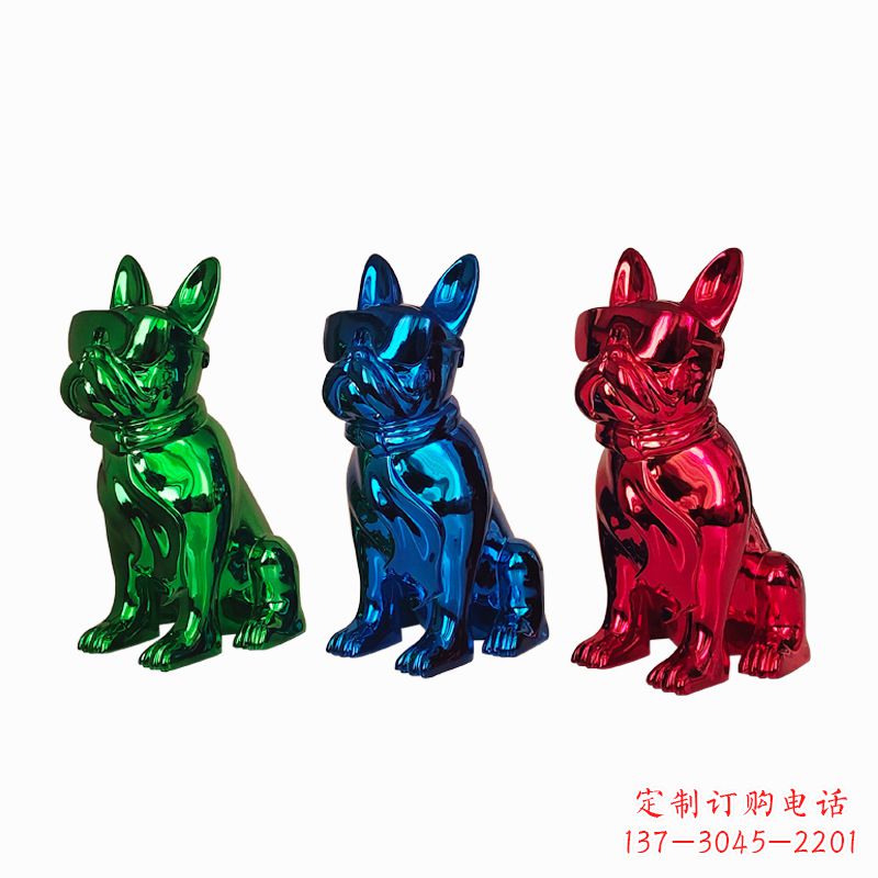 太原仿琉璃斗牛犬生肖狗雕塑
