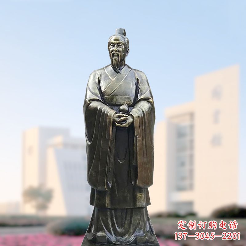 太原仿铜玻璃钢扁鹊雕塑