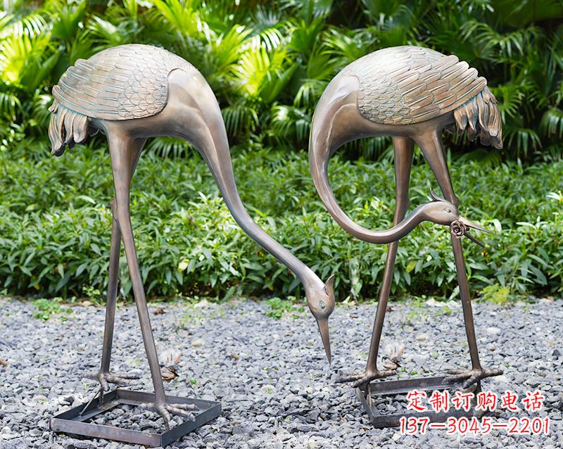 太原传统文化铸造仙鹤雕塑