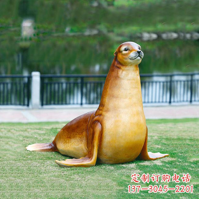 太原仿真玻璃钢海豹雕塑,活力与艺术完美结合