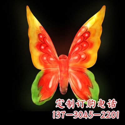 太原艺术雕塑大号黄色发光蝴蝶