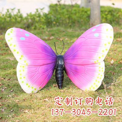 太原仿真蝴蝶_紫白色款35x65x42