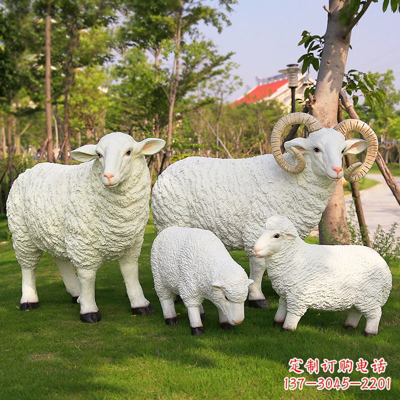 太原乡村绵羊雕塑 – 农家院庭院仿真动物摆件