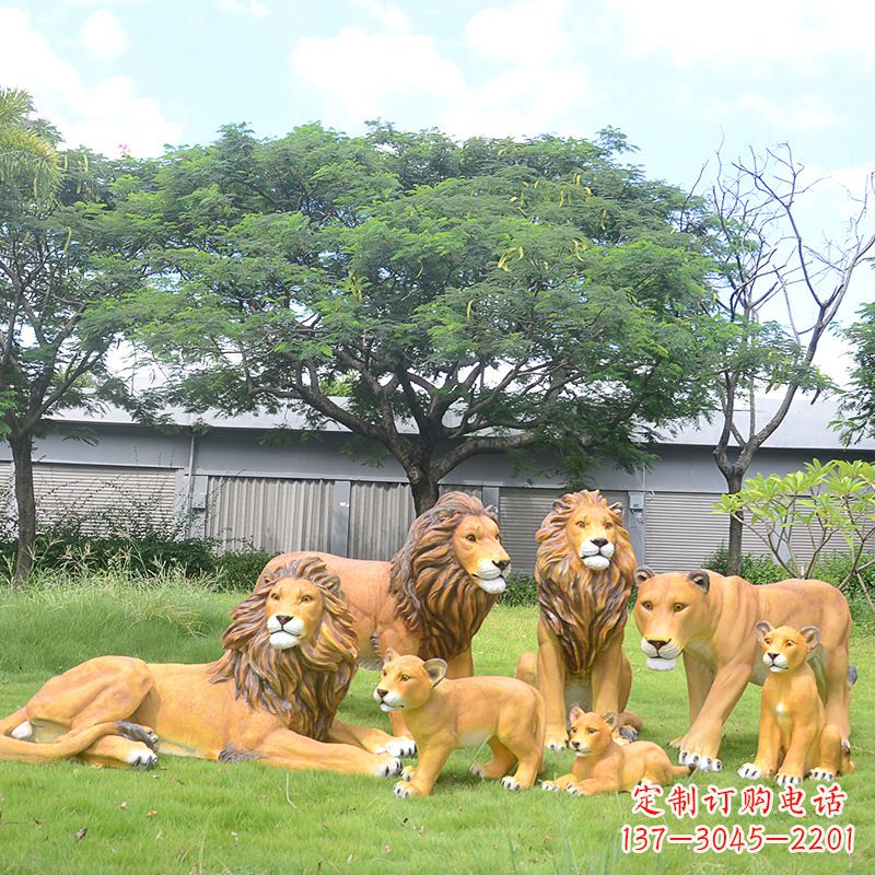 太原精美玻璃钢狮子雕塑