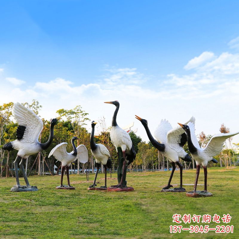 太原雕刻传统文化,精美仙鹤雕塑