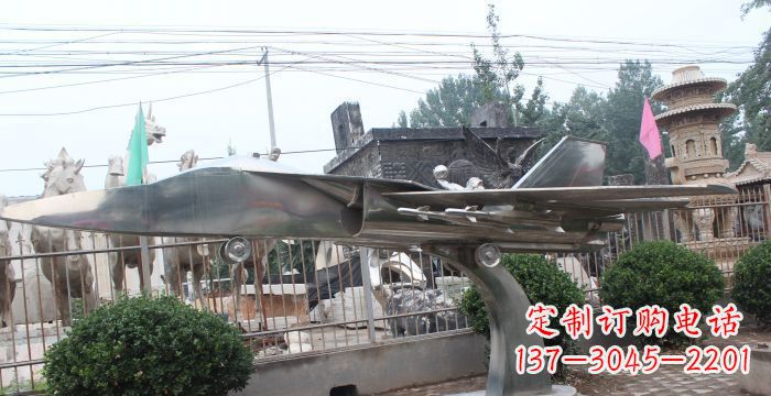 太原中领雕塑精美不锈钢飞机雕塑