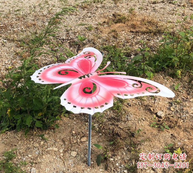 太原粉红色不锈钢蝴蝶雕塑