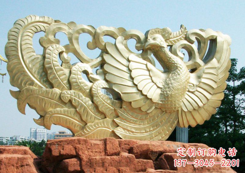 太原凤凰古代神兽铜雕