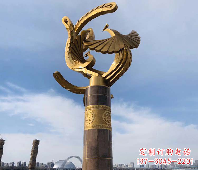太原凤凰华表铜雕