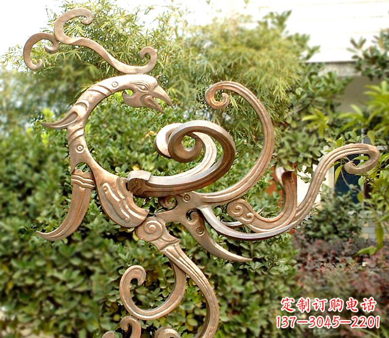 太原精美精致的凤凰铜雕