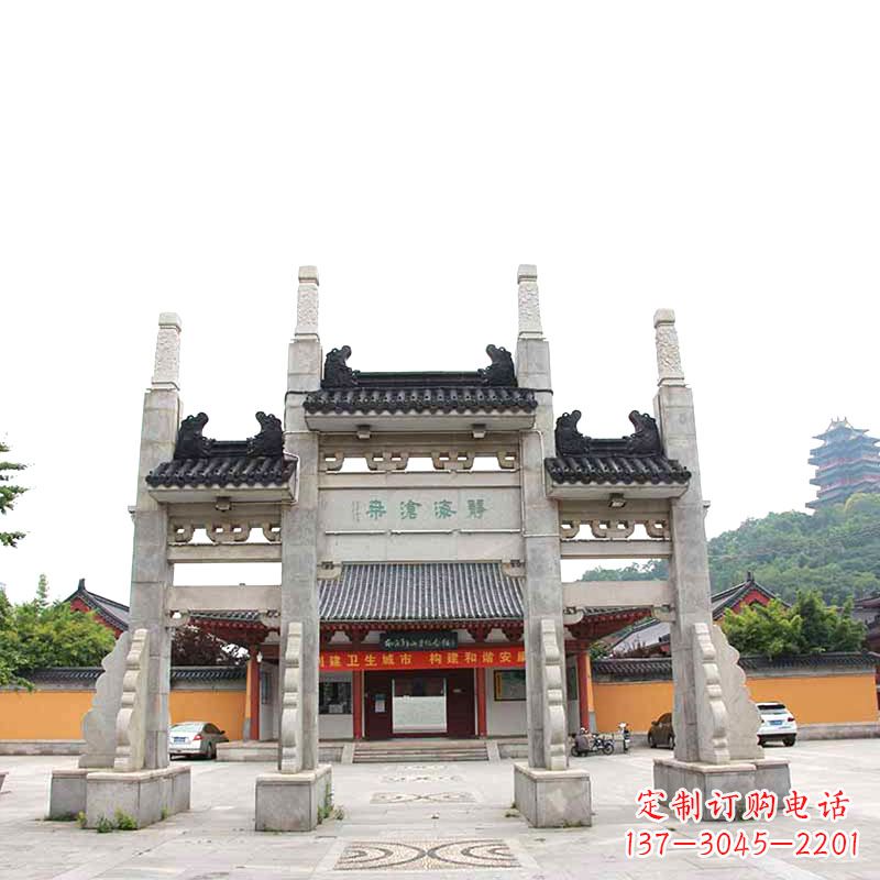 太原艺术镶嵌石牌坊雕塑