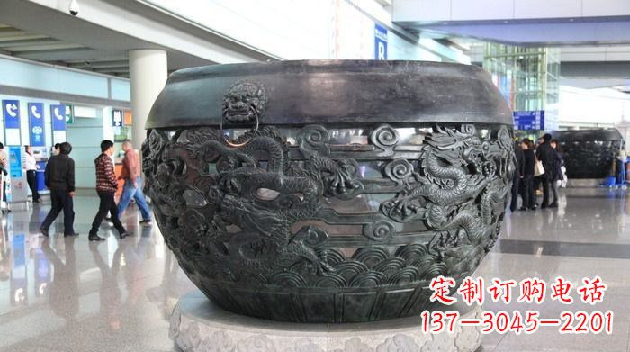 太原浮雕水缸龙广场景观雕塑