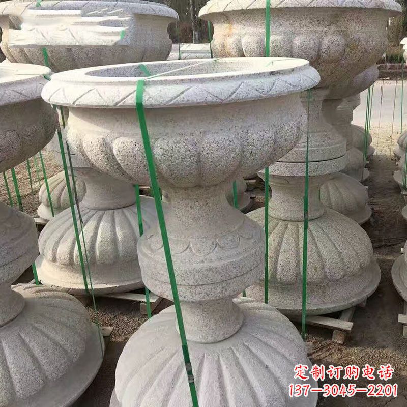 太原高墩砂岩石雕刻花盆精致技艺打造传统文化风韵