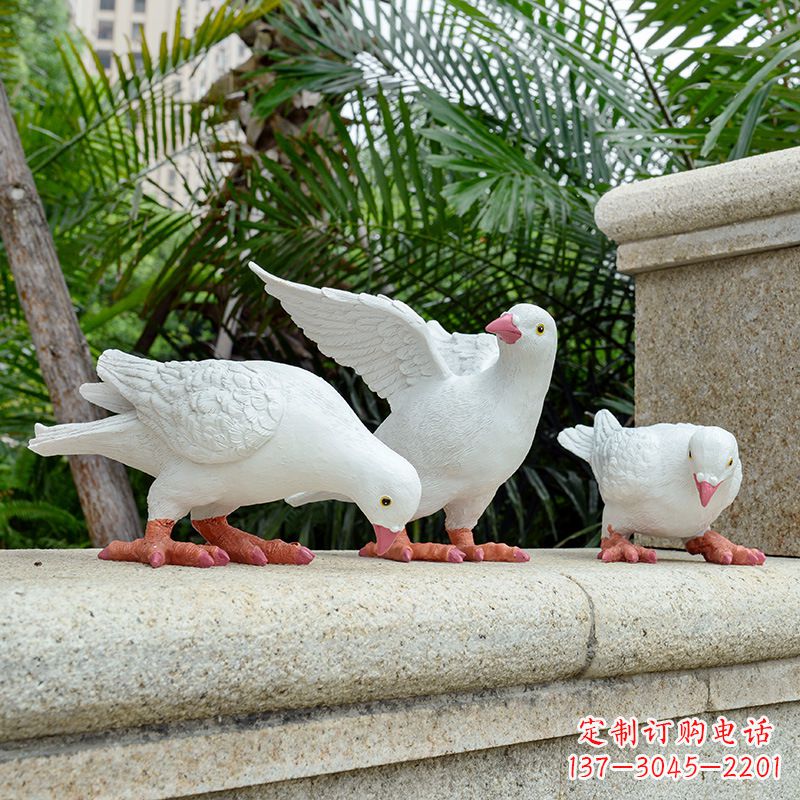 太原纯美飞翔——手工鸽子雕塑