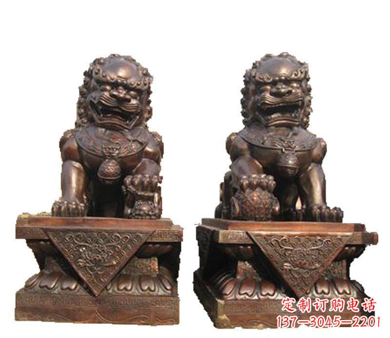 太原公司汇丰狮子铜雕塑摆件 (2)