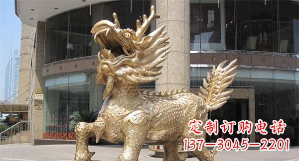 太原公司门口麒麟神兽铜雕