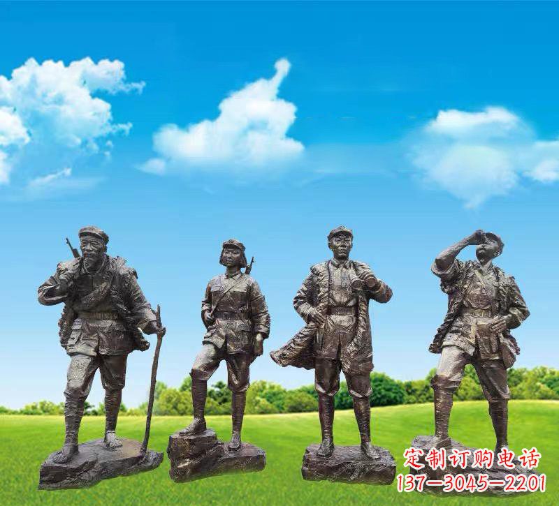太原青铜雕刻-八路军战士雕塑