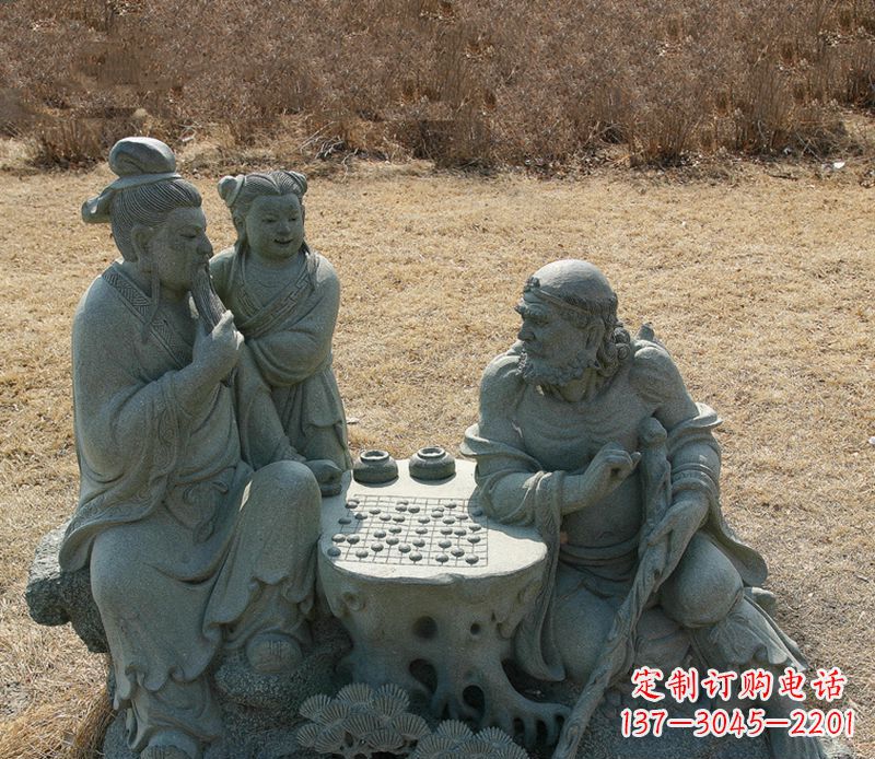 太原八仙下棋铜雕塑