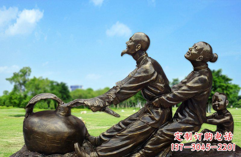 太原和谐之美,铜雕萝卜雕塑