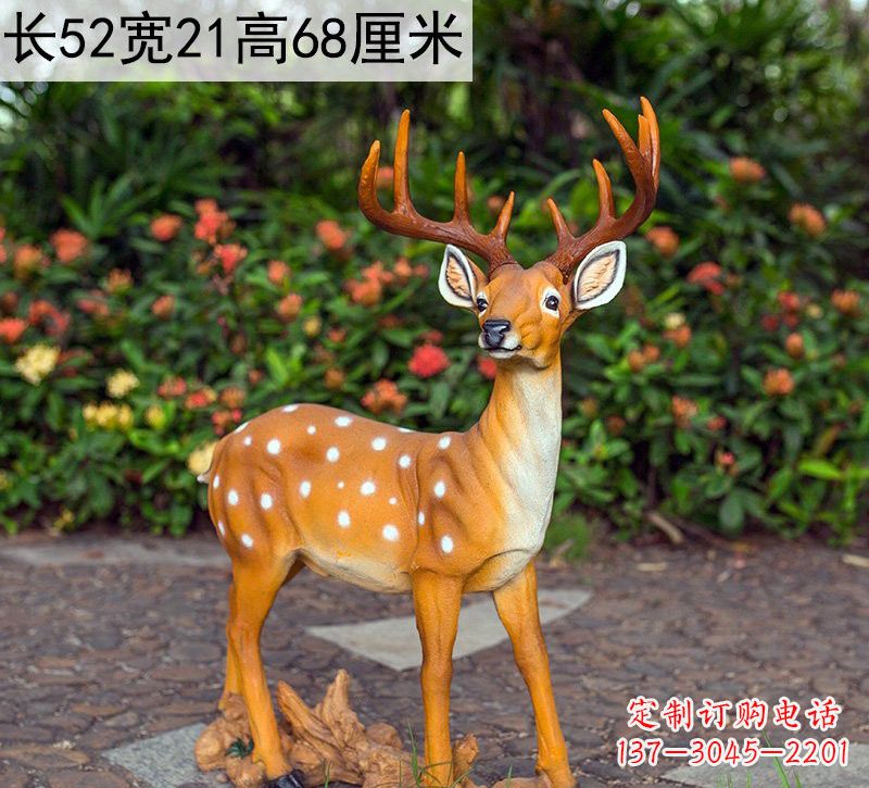 太原精美制作玻璃钢仿真梅花鹿雕塑