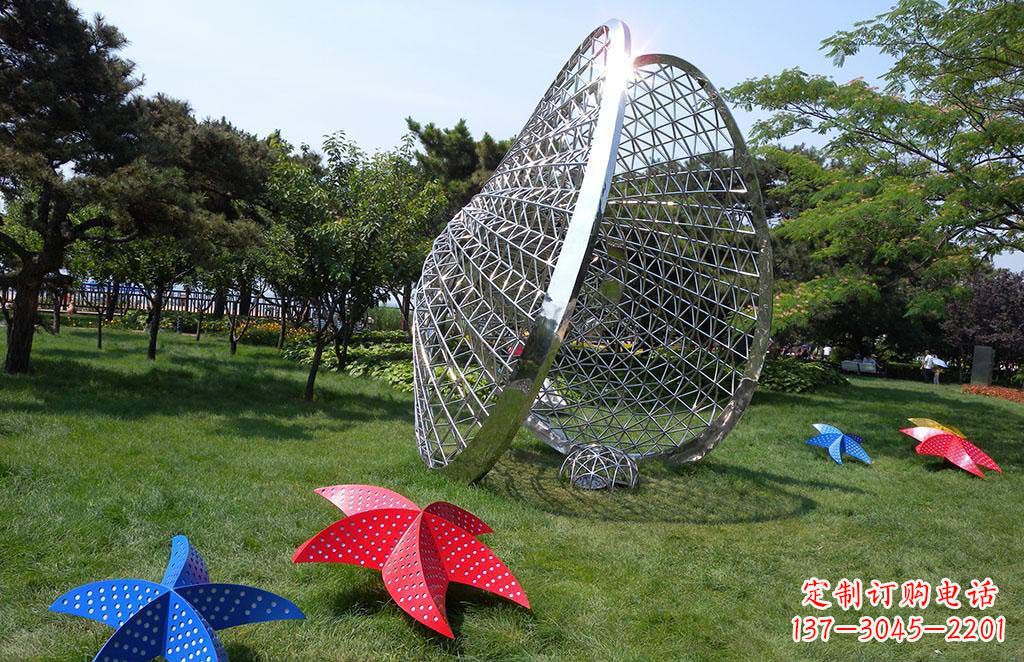 太原精美不锈钢贝壳海星景观雕塑