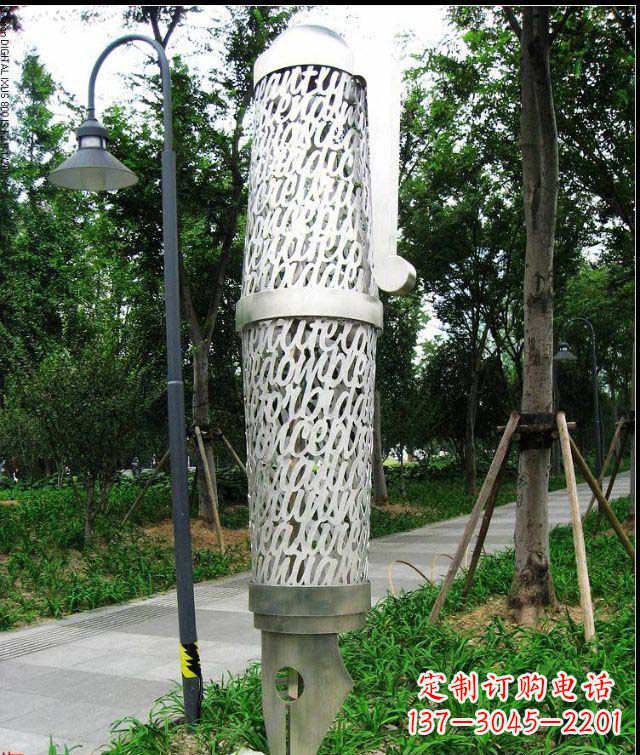 太原公园和空间绚丽抽象钢笔雕塑