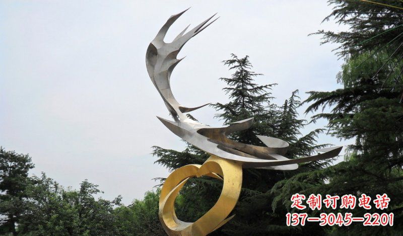 太原精美雕刻石膏抽象凤凰雕塑
