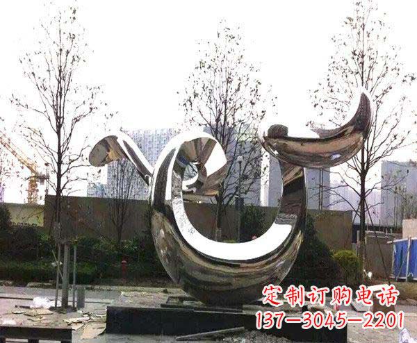 太原新品发布不锈钢抽象鲸鱼雕塑
