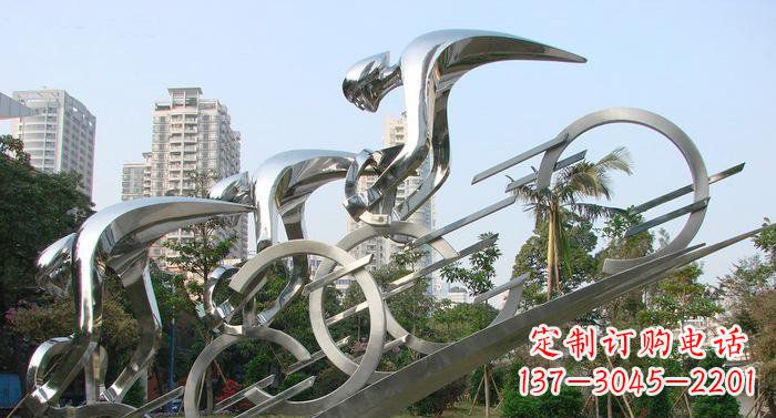 太原不锈钢自行车抽象雕塑