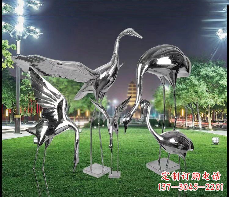 太原大型不锈钢仙鹤雕塑
